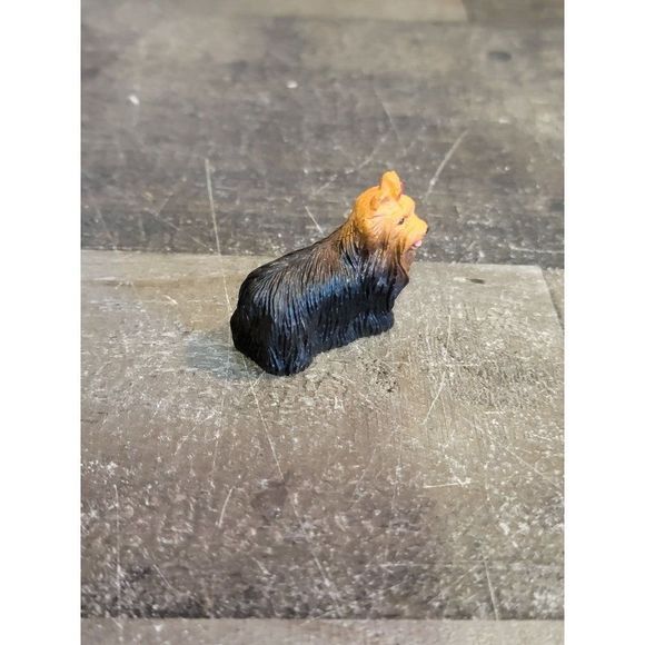 Mini Scottish Terrier brown dog toy figure doll accessory pink bow - Picture 2 of 5